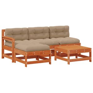 vidaXL Set de lounge pentru grădină 5 buc. Lemn de pin vopsit maro