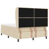 vidaXL Pat cu arcuri cu saltea cu headboard Crem 160 x 200 cm țesătură