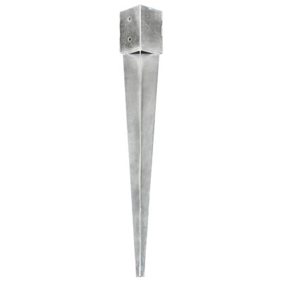 vidaXL Țăruși de sol, 12 buc., argintiu, 10x10x91 cm, oțel galvanizat
