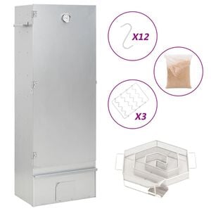 vidaXL Afumătoare cuptor/grătar, generator fum rece, oțel galvanizat