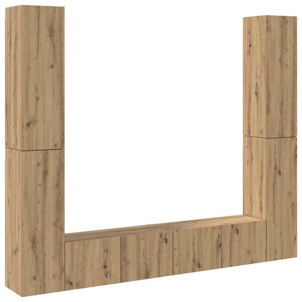 vidaXL Dulapuri TV montate pe perete 6 buc. stejar artizanal Lemn