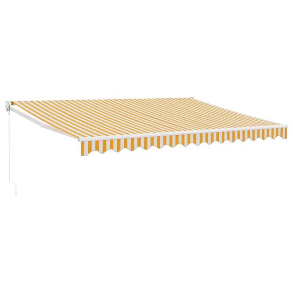 vidaXL Copertină retractabilă, galben/alb, 4,5x3 m, textil/aluminiu