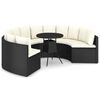 vidaXL Set mobilier de grădină cu perne, 7 piese, negru, poliratan
