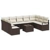 vidaXL Set de canapele pentru grădină 10 pcs Maro și Crem poliratan