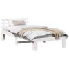 vidaXL Cadru de pat cu headboard Alb 75 x 190 cm Lemn de pin masiv