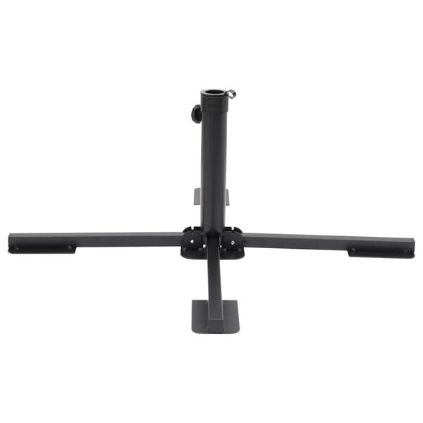 vidaXL Suport umbrelă pliabil pentru st&acirc;lp &Oslash;38/48 mm negru lucios oțel
