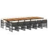 vidaXL Set mobilier de grădină cu perne, 13 piese, negru, poliratan