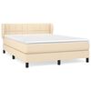 vidaXL Pat box spring cu saltea, crem, 140x200 cm, textil