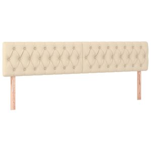 vidaXL Tăblii de pat, crem, 200x7x78/88 cm, textil
