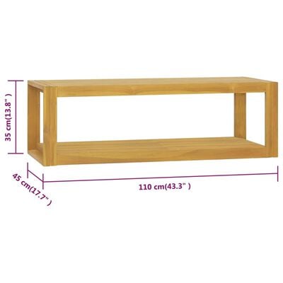vidaXL Dulap de baie suspendat, 110x45x35 cm, lemn masiv de tec