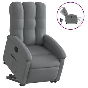 vidaXL Fotoliu electric rabatabil cu ridicare, gri &icirc;nchis, textil