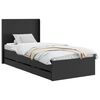 vidaXL Cadru de pat cu depozitare și tăblie Negru 90 x 190 cm