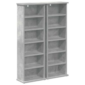 vidaXL Dulap pentru CD-uri 2 buc. Gri Beton 60 x 17 x 92 cm
