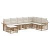 vidaXL Set de canapele de exterior 8 pcs Alb Natural și Crem Poliester
