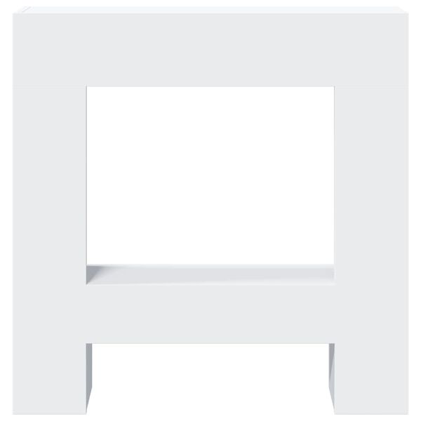 vidaXL Mască de șemineu, alb, 81x18x82 cm, lemn prelucrat