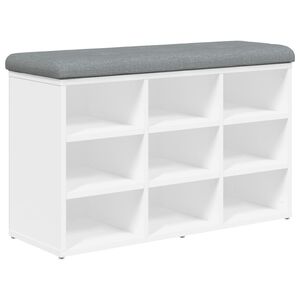 vidaXL Bancă pentru pantofi, albă, 82x32x50 cm, lemn stratificat