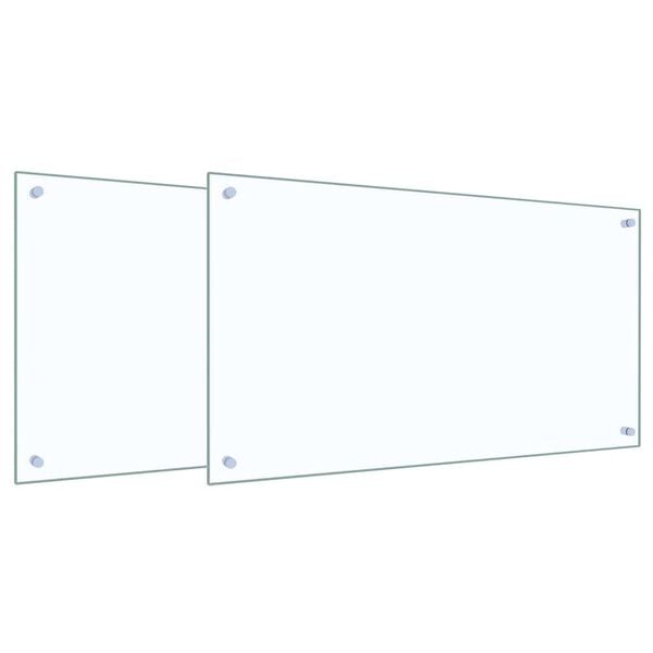 vidaXL Spate de bucătărie 2 pcs Transparent 90 x 50 cm