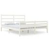 vidaXL Cadru de pat King Size, alb, 150x200 cm, lemn masiv de pin