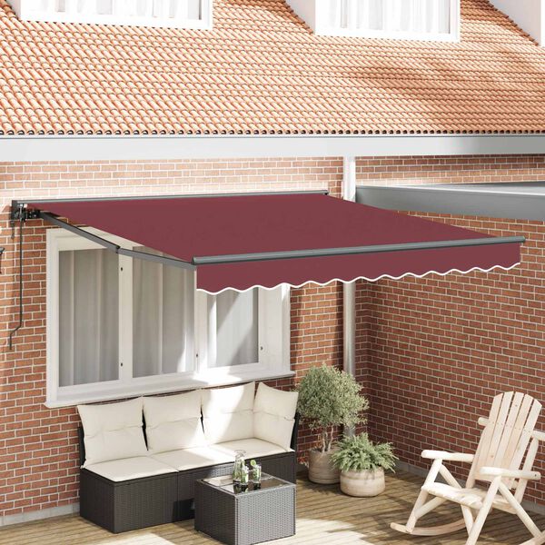 vidaXL Cortina Retractabilă Burgundy 300 x 250 cm Aluminiu și țesătură