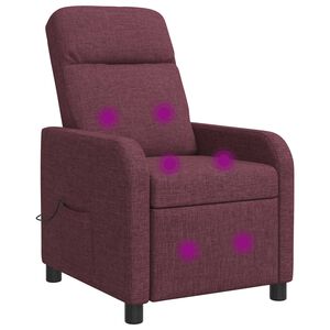 vidaXL Reclinabil cu masaj Violet Țesătură