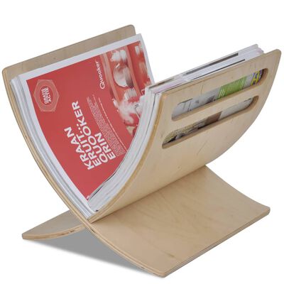 vidaXL Suport din lemn pentru reviste, vertical, natural
