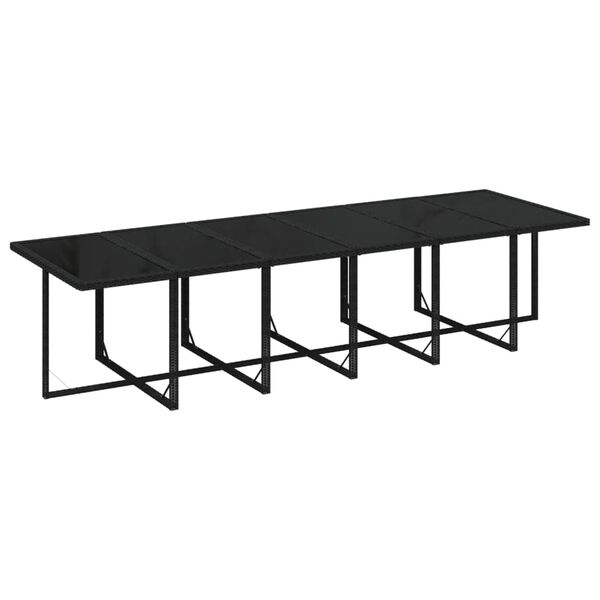 vidaXL Set mobilier de exterior cu perne, 13 piese, negru, poliratan