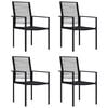 vidaXL Scaune de grădină, 4 buc., negru, ratan PVC