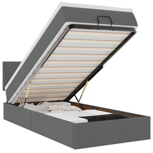 vidaXL Pat otoman cu saltea țesătură gri &icirc;nchis 90x200 cm