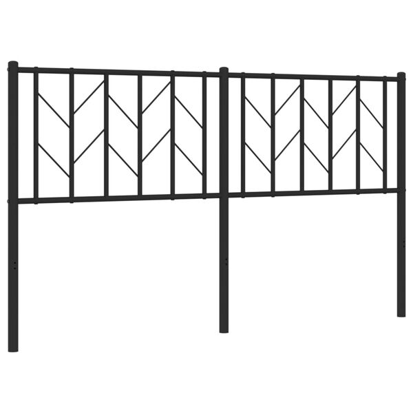 vidaXL Tăblie de pat metalică, negru, 150 cm