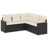 vidaXL Patio Sofa Set 5-Locuri Black and Cream