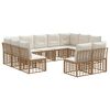 vidaXL Set de canapele de exterior Alb Natural și Crem Poliester