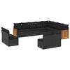 vidaXL Set canapele de grădină, 12 piese, cu perne, negru, poliratan