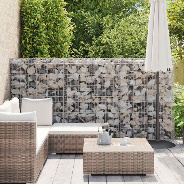 vidaXL Perete gabion cu capace, 100 x 20 x 150 cm, oțel galvanizat