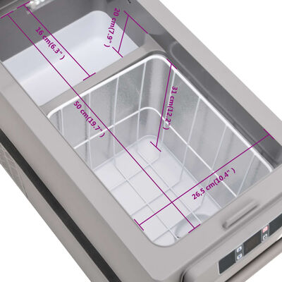 vidaXL Ladă frigorifică cu mâner, negru și gri, 45 L, PP și PE