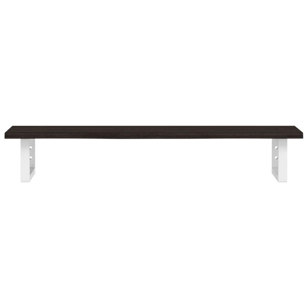 vidaXL Raft pentru lavoar montat pe perete, oțel și lemn masiv stejar