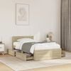 vidaXL Cadru de pat cu tăblie stejar sonoma 100x200 cm lemn prelucrat