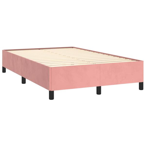 vidaXL Pat box spring cu saltea, negru, 120x190 cm, catifea