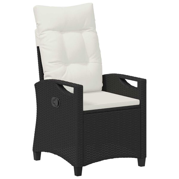 vidaXL Scaun pentru Grădină 2 pcs Negru și Crem 56 x 60 x 112 cm