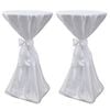 vidaXL Husă de masă albă, 80 cm, cu fundă, 2 buc