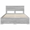 vidaXL Cadru de pat cu headboard Gri Sonoma 140 x 200 cm Lemn compozit