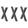 vidaXL Picioare de masă &icirc;n formă de X, 3 buc., antracit, 70x(72-73) cm, oțel