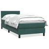 vidaXL Pat box spring cu saltea, verde &icirc;nchis, 80x210 cm, catifea
