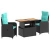 vidaXL Set dining pentru exterior 3 buc. poliratan