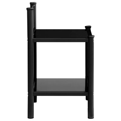 vidaXL Noptieră, gri și negru, 45x34,5x60,5 cm, metal și sticlă
