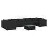 vidaXL Set mobilier de grădină cu perne, 8 piese, negru, poliratan