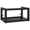 vidaXL Cadru chiuvetă de baie pentru perete, negru, 59x38x31 cm, fier