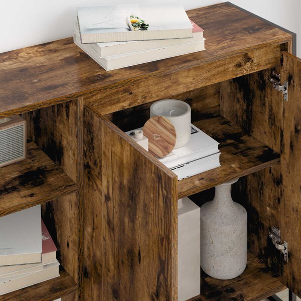 vidaXL Dulap lateral Stejar fumuriu 96.5 x 30 x 75 cm Lemn compozit