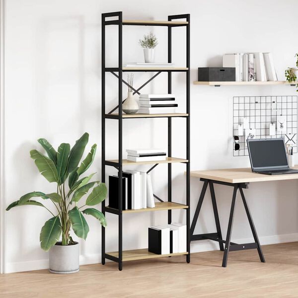 vidaXL Raft pentru cărți Stejar Sonoma 40 x 30 x 85 cm Lemn compozit