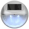 vidaXL Lămpi solare de exterior cu LED-uri, 12 buc., argintiu, rotund