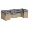 vidaXL Set canapele de grădină, 7 piese, cu perne, bej, poliratan